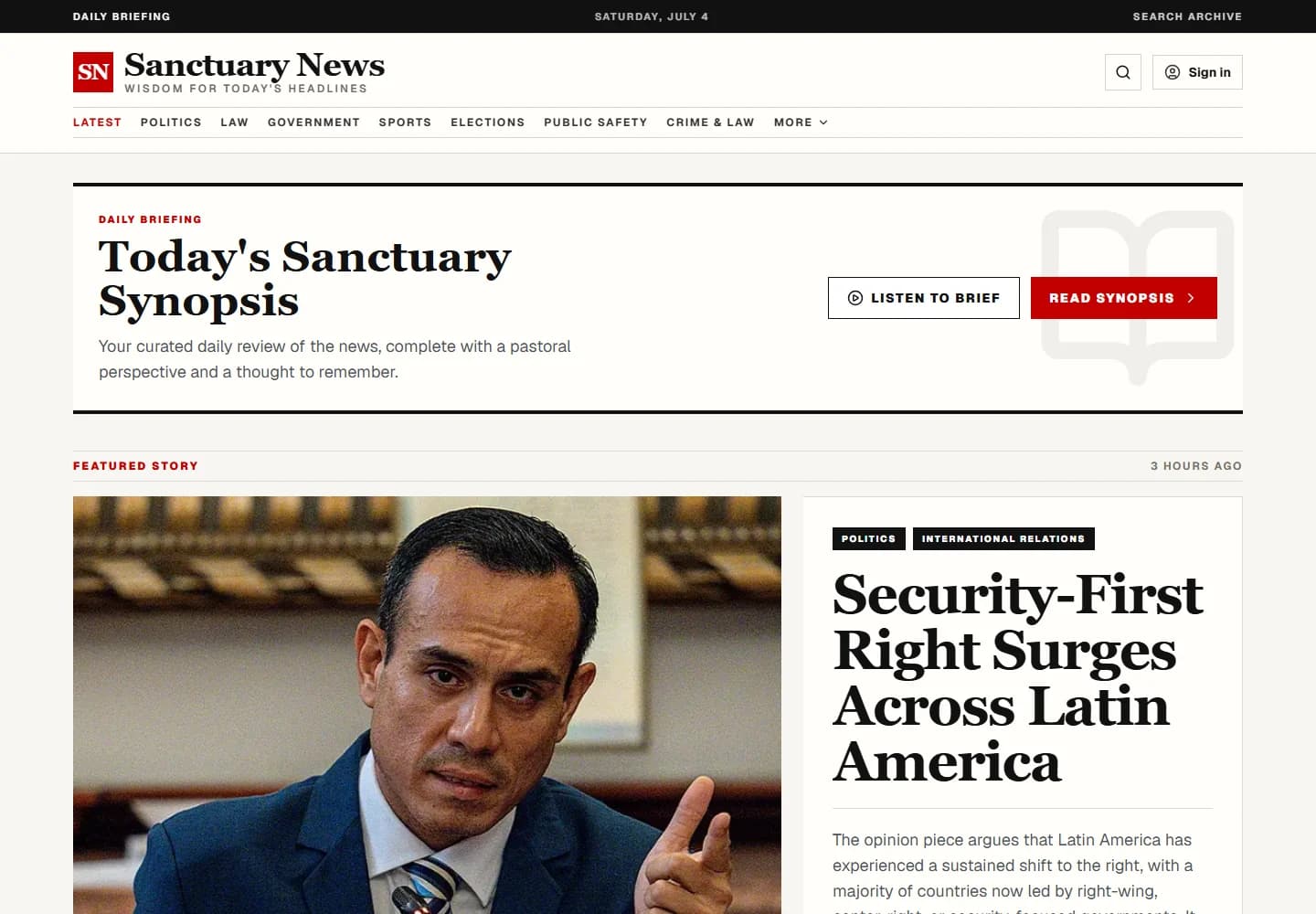 Sanctuary News homepage